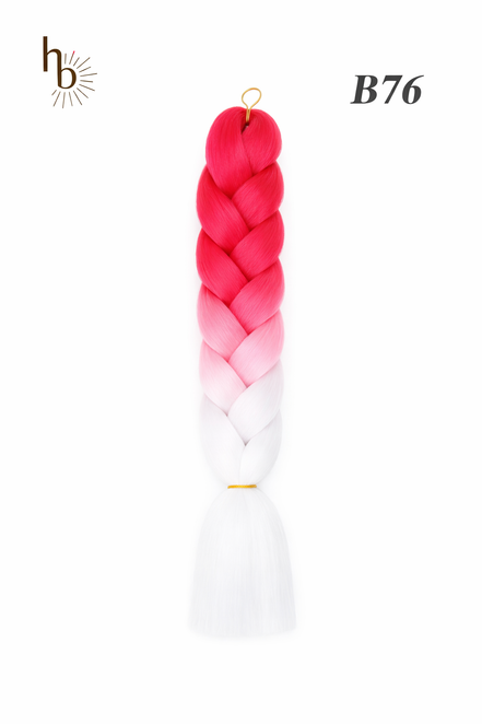 Premium invlecht haar donker roze - wit | De haarboetiek