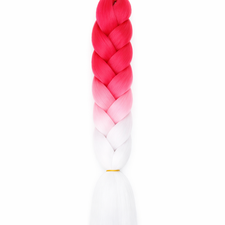 Premium invlecht haar donker roze-wit - De HaarBoetiek