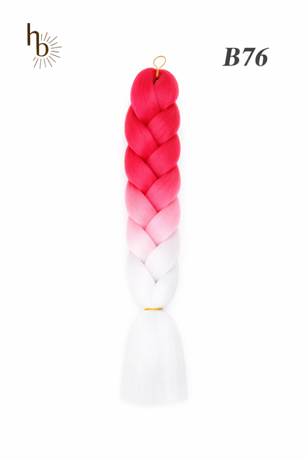 Premium invlecht haar donker roze-wit - De HaarBoetiek