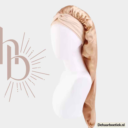 Weave slaapmuts satijn lang goud - De haarboetiek voor gezond haar