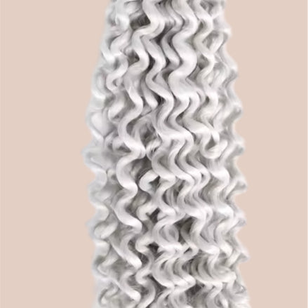 Afro curls invlecht haar licht grijs - De HaarBoetiek