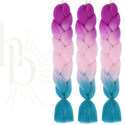 Mermaid Roze Bundel Deal Invlecht Haar 60cm – Set van 3