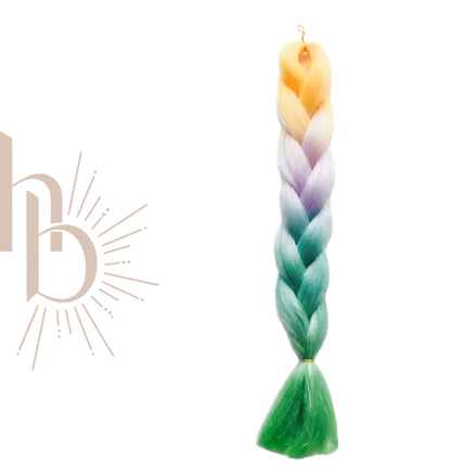 Invlecht haar rainbow shine oranje-lila-groen - De HaarBoetiek