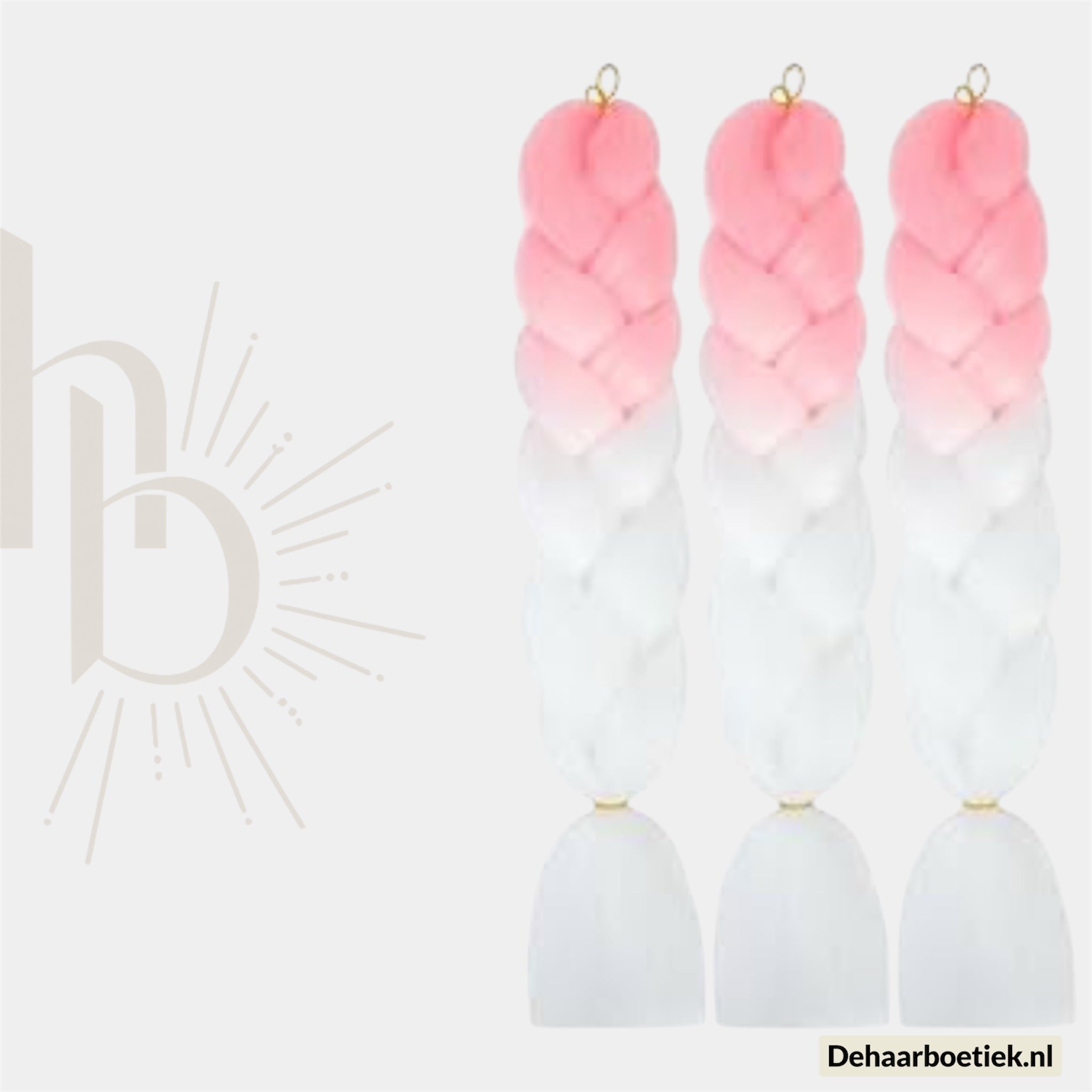 Bundel deal roze - wit invlecht haar | De haarboetiek uw haar specialist