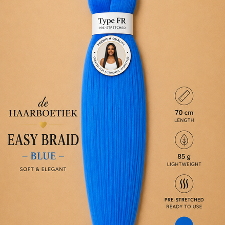 Easy braid invlechthaar fel blauw