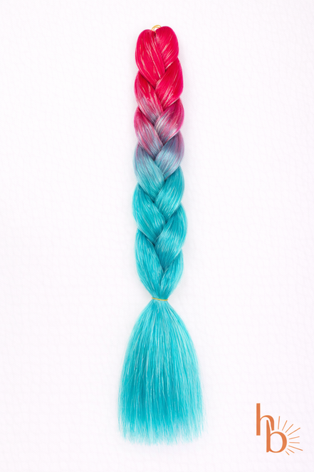 Premium shine invlecht haar roze - blauw | De haarboetiek