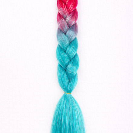 Premium shine invlecht haar roze-blauw - De HaarBoetiek