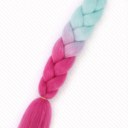 Premium invlecht haar licht blauw-lila-roze - De HaarBoetiek