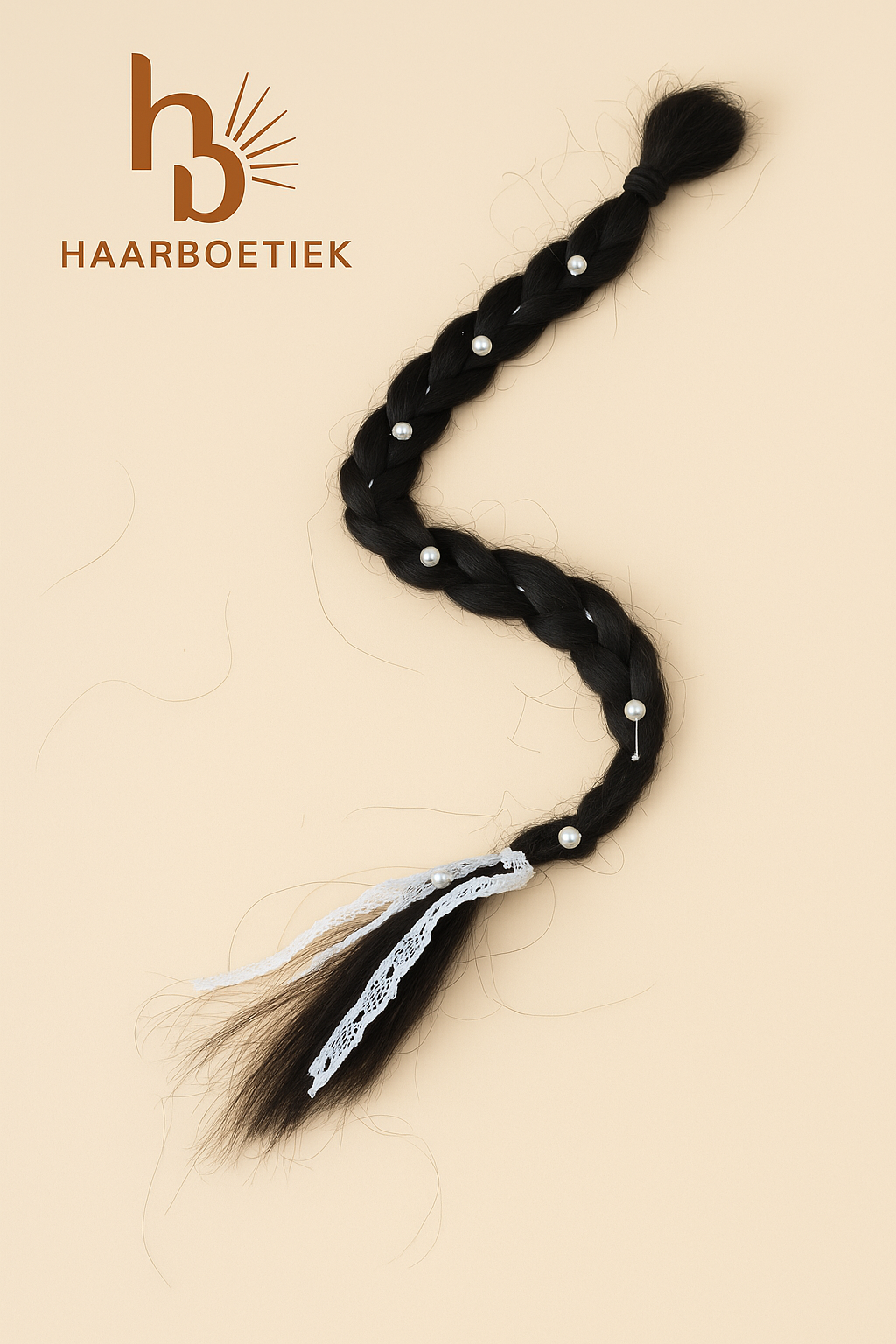 Clip in braid zwart - wit