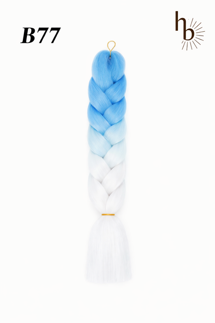 Premium invlecht haar licht blauw - wit |