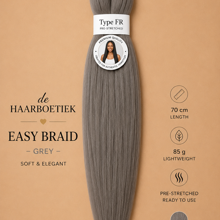 Easy braid invlechthaar grijs