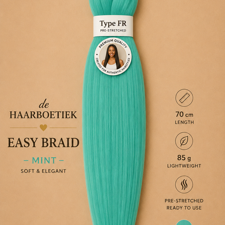 Easy braid invlechthaar mintgroen