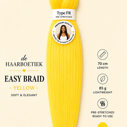 Easy braid invlechthaar geel