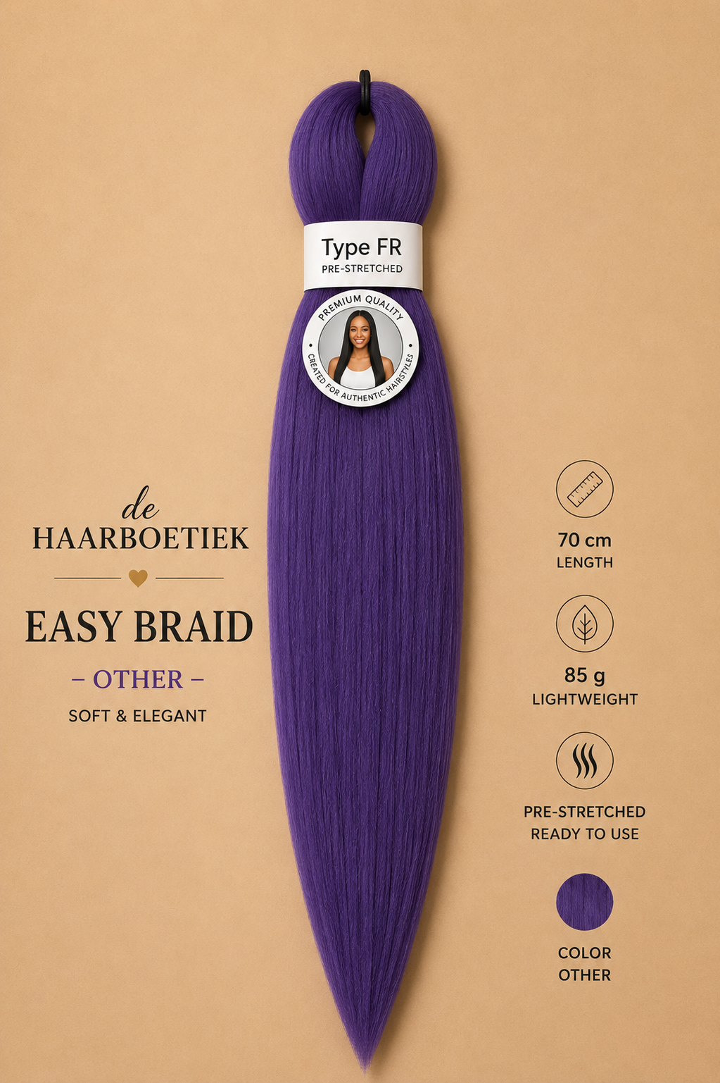 Easy braid paars