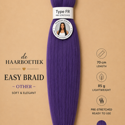 Easy braid invlechthaar paars