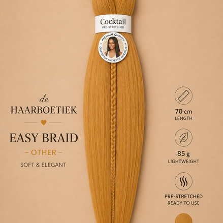 Easy braid invlechthaar mosterdgeel