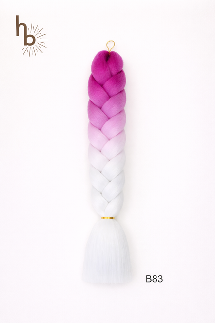 Premium invlecht haar donker roze - wit | De haarboetiek