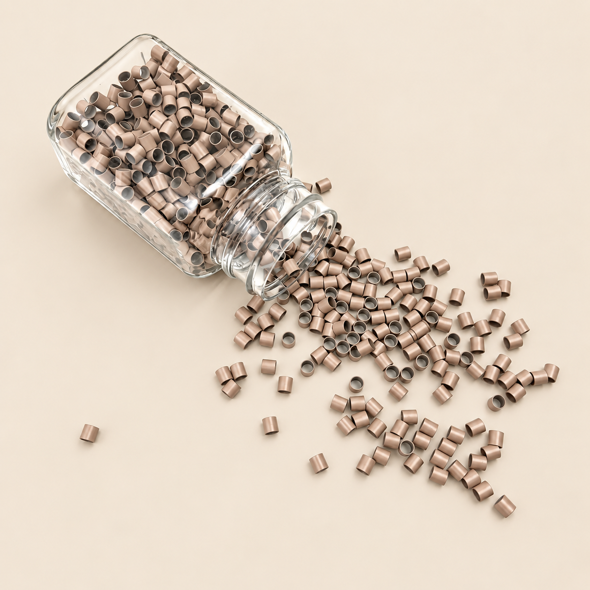 Micro-ringen 4,0 mm koper recht zonder antislipgroef – platinablond – 100 stuks – De HaarBoetiek