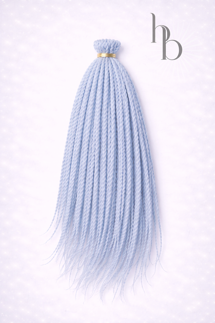 premium twist dreadlocks set licht blauw - De haarboetiek