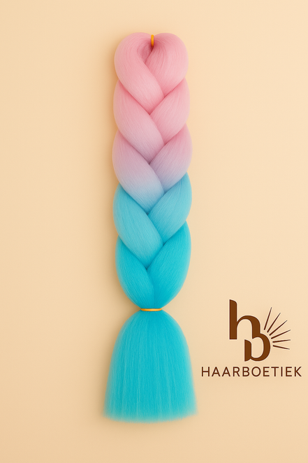 Invlecht haar unicorn roze - blauw | De haarboetiek