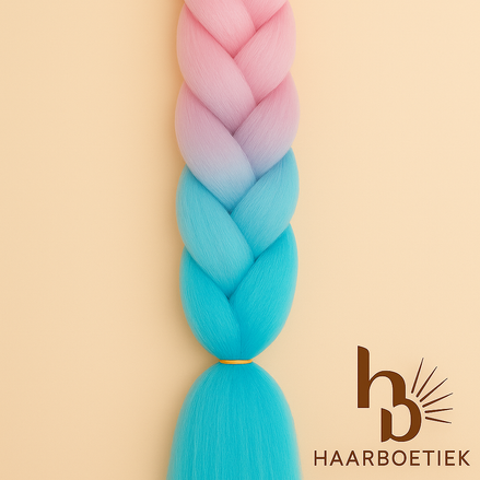 Invlecht haar unicorn roze-blauw - De HaarBoetiek