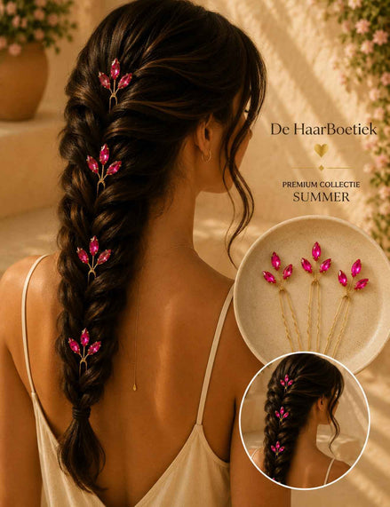 Summer strass haarspelden roze