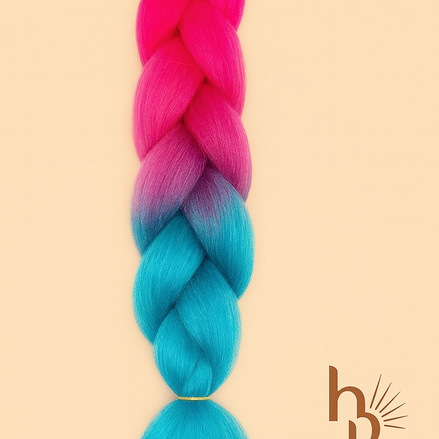 Invlecht haar roze-turquoise - De HaarBoetiek