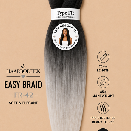Easy braid invlechthaar zwart-blond ombre
