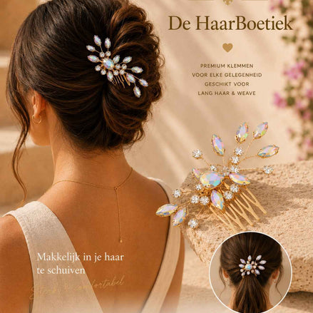 Summer strass sparkle kram shimmer goud glitter haaraccessoire - De HaarBoetiek
