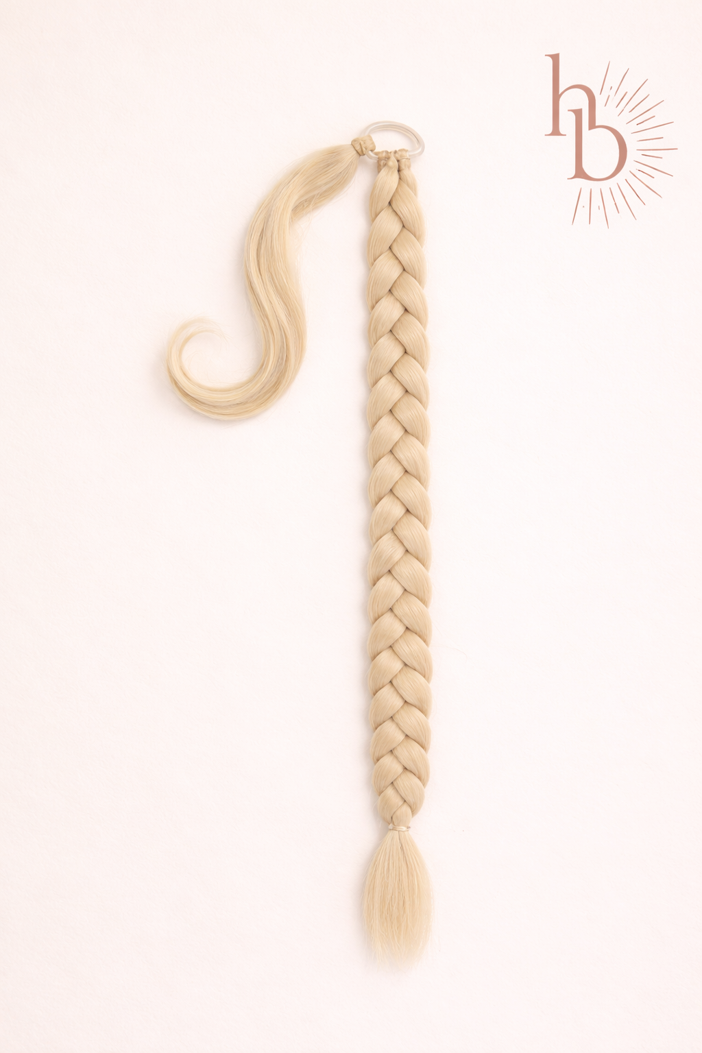 Gevlochten ponytail blond 70cm braid ponytail op elastiek - De HaarBoetiek