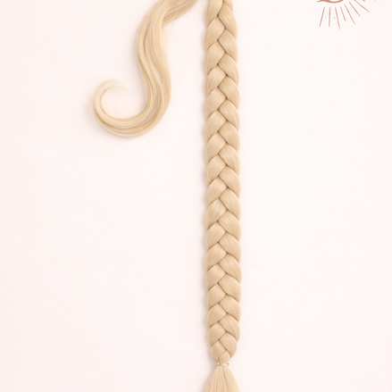 Gevlochten ponytail blond 70cm braid ponytail op elastiek - De HaarBoetiek
