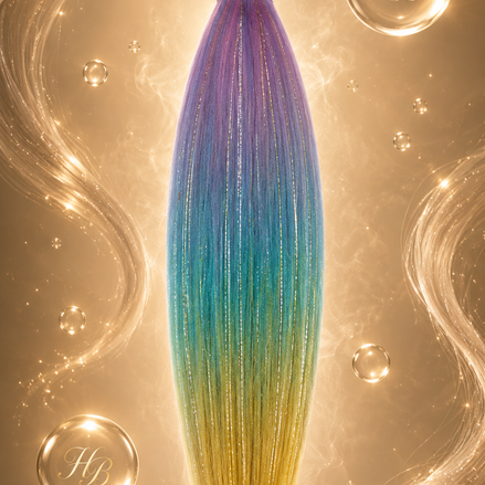 Invlecht haar paars groen blauw geel ombre 60cm voor braids - De HaarBoetiek