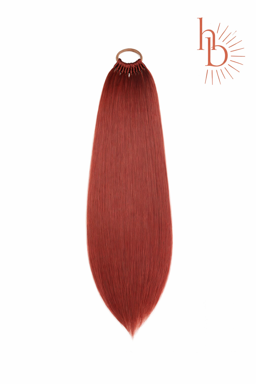 Premium ponytail rood 60cm gevlochten paardenstaart op elastiek - De HaarBoetiek