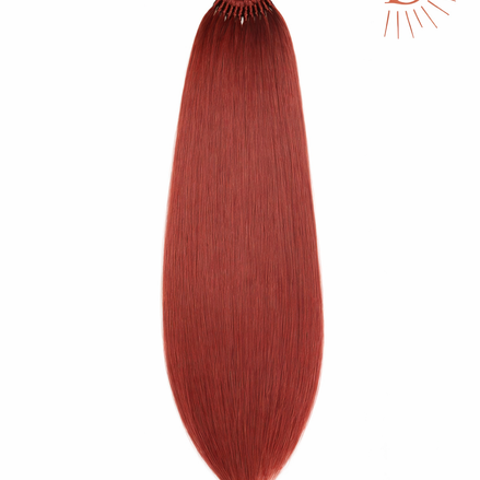 Premium ponytail rood 60cm gevlochten paardenstaart op elastiek - De HaarBoetiek