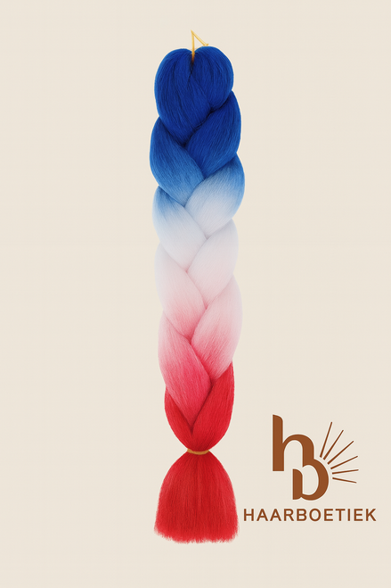 Invlecht haar rood - wit - blauw