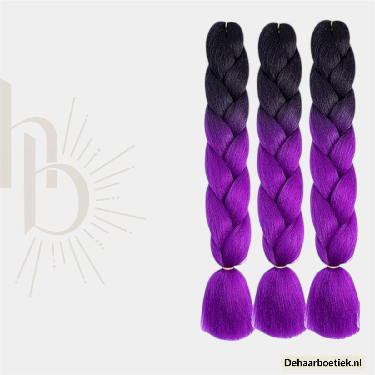 Bundel deal invlecht haar ombre zwart paars – foto 2 - De HaarBoetiek