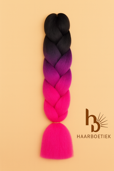 Invlecht haar roze - zwart | De haarboetiek