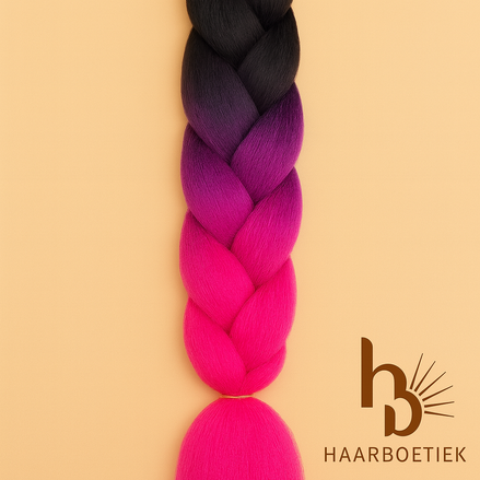 Invlecht haar roze-zwart - De HaarBoetiek