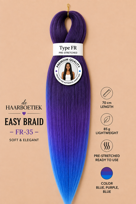 Easy braid ombre paars - blauw