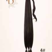 XL Vlechtstaart Zwart 80cm – Braid Ponytail op Elastiek