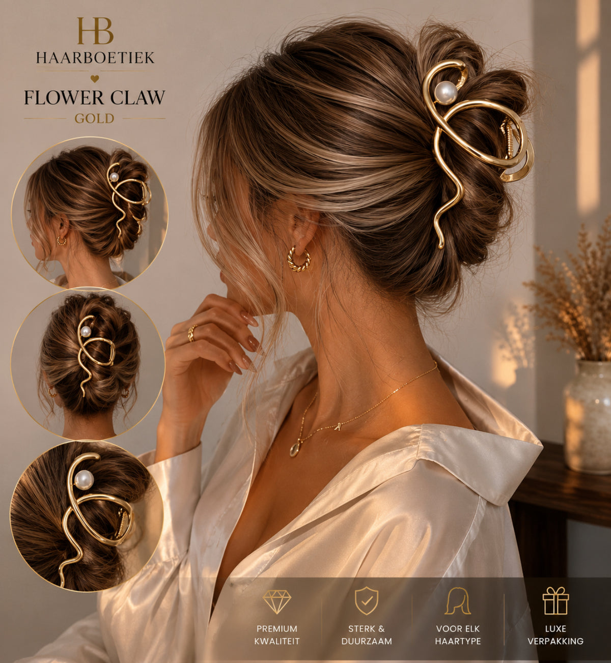 Swirl haarklem goud haaraccessoire - De HaarBoetiek