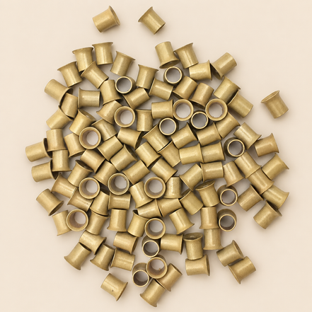 Micro-ringen 4,0 mm koper extra kort met uitlopende rand – middenblond – 100 stuks – De HaarBoetiek
