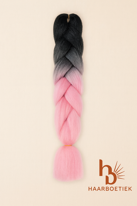 Invlecht haar licht roze - zwart | De haarboetiek
