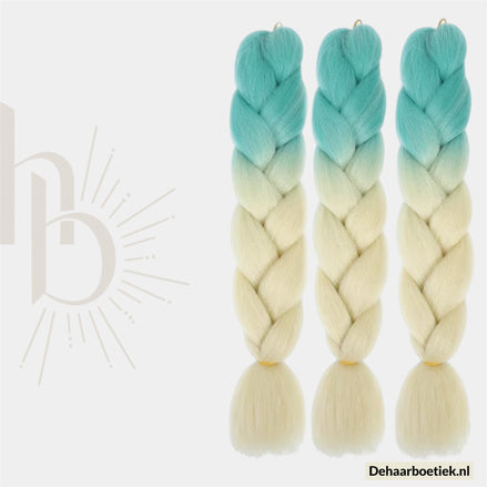 Bundel Deal Licht Blauw Blond Invlecht Haar 60cm – 3 Stuks