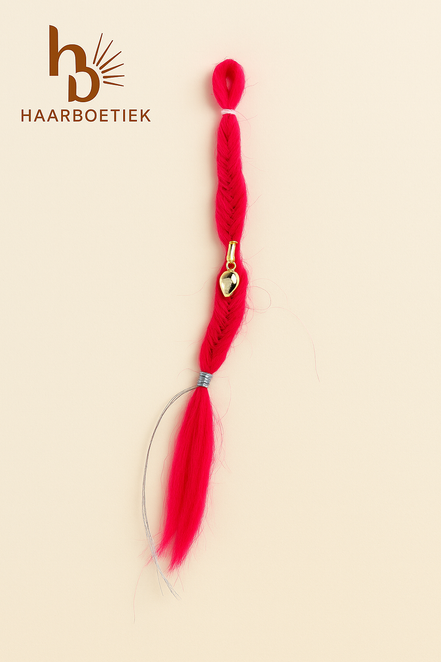 Braid clip in roze - wit - goud