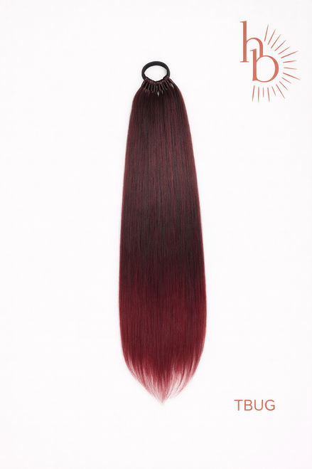 Premium ponytail ombre rood | De haarboetiek | 60 CM