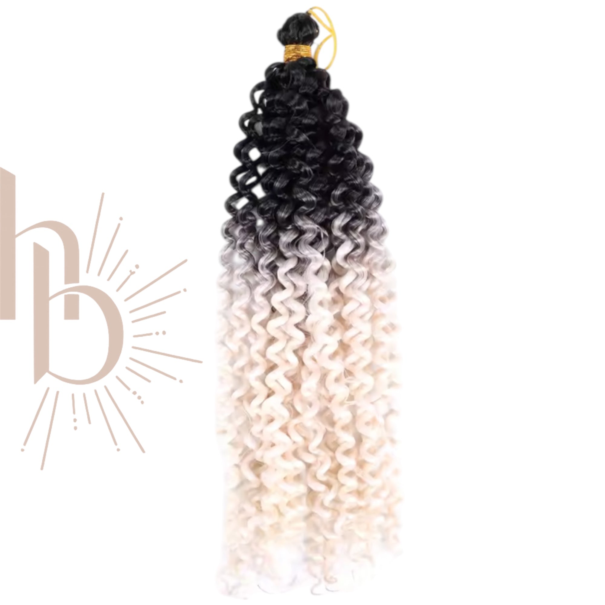 Afro curls invlecht haar ombre zwart-wit - De HaarBoetiek