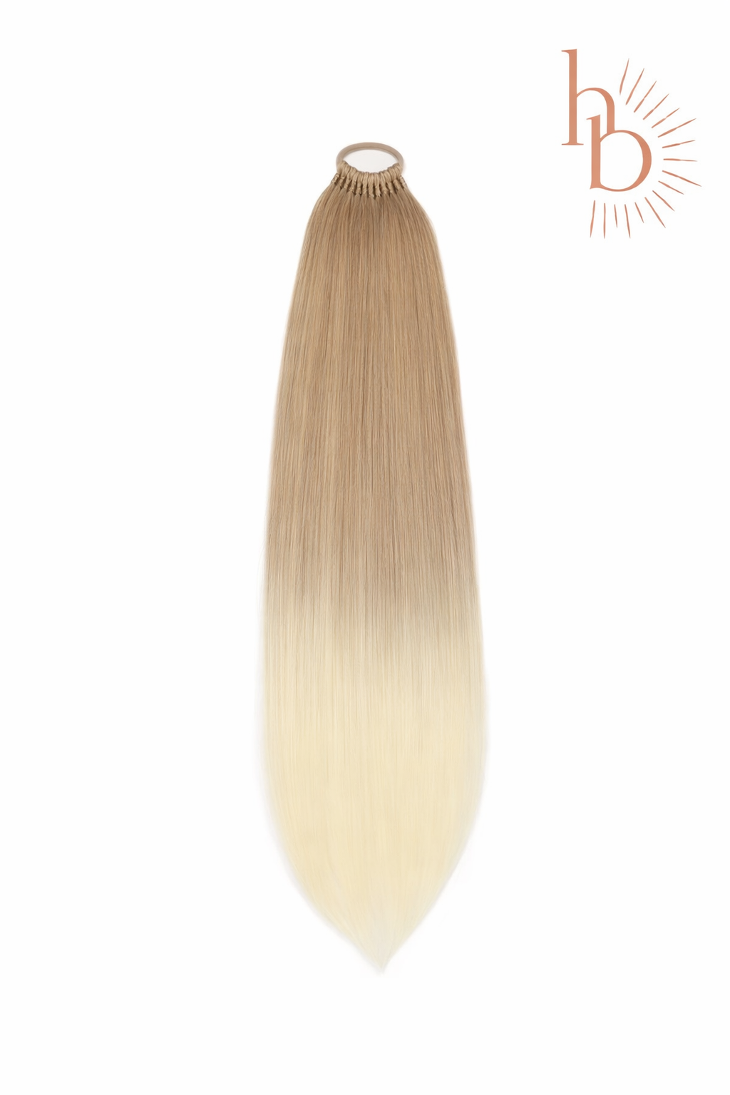 Premium ponytail ombre blond 60cm gevlochten paardenstaart op elastiek - De HaarBoetiek