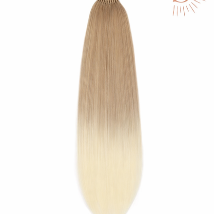 Premium ponytail ombre blond 60cm gevlochten paardenstaart op elastiek - De HaarBoetiek