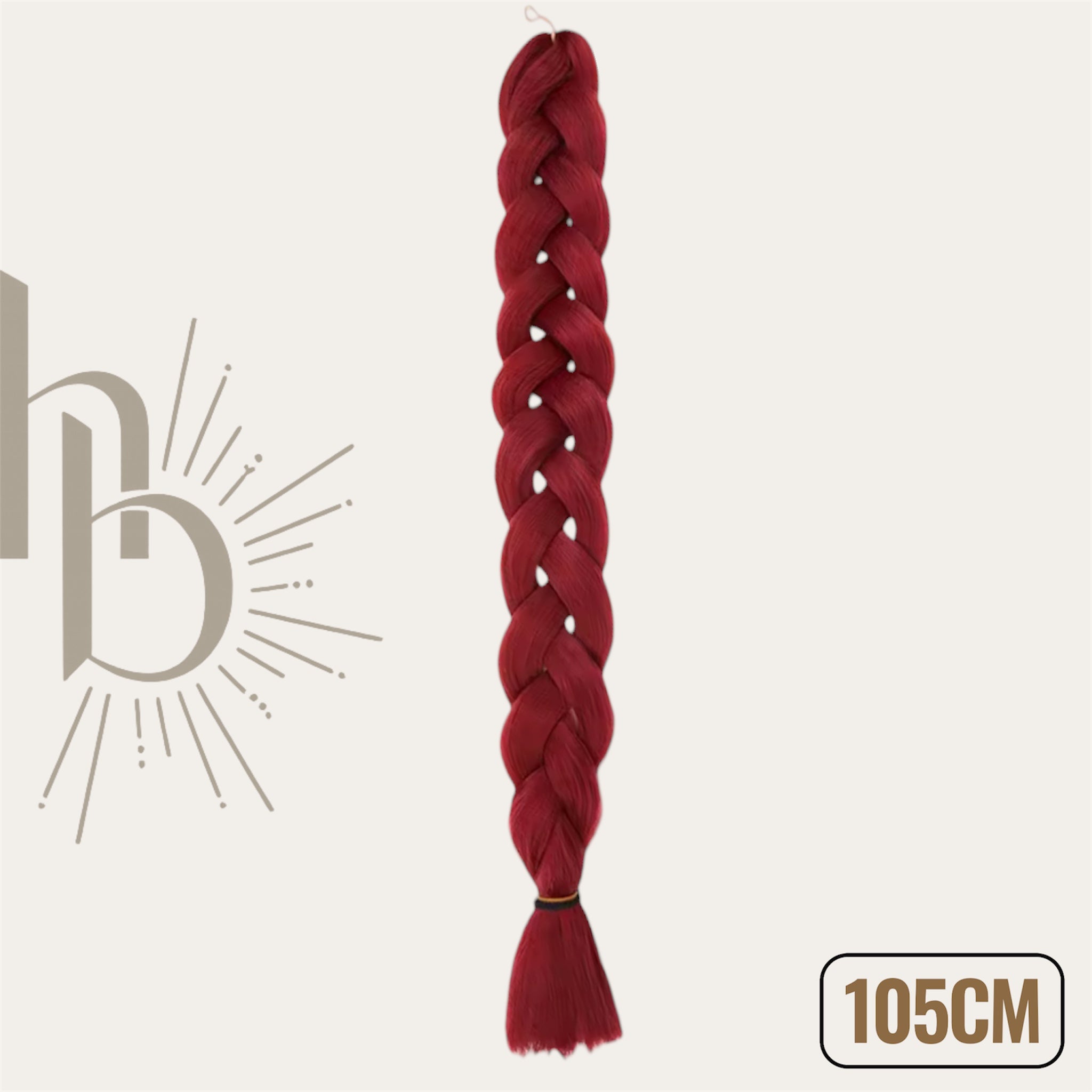 Invlecht haar bordeaux 105cm - De HaarBoetiek